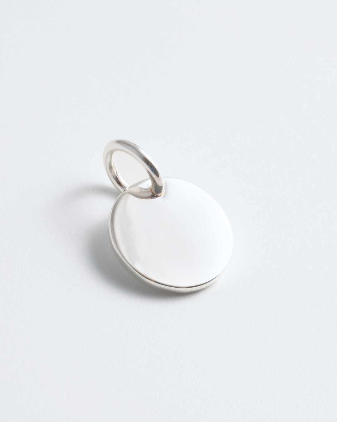 Engravable Round Tag Charm - Silver