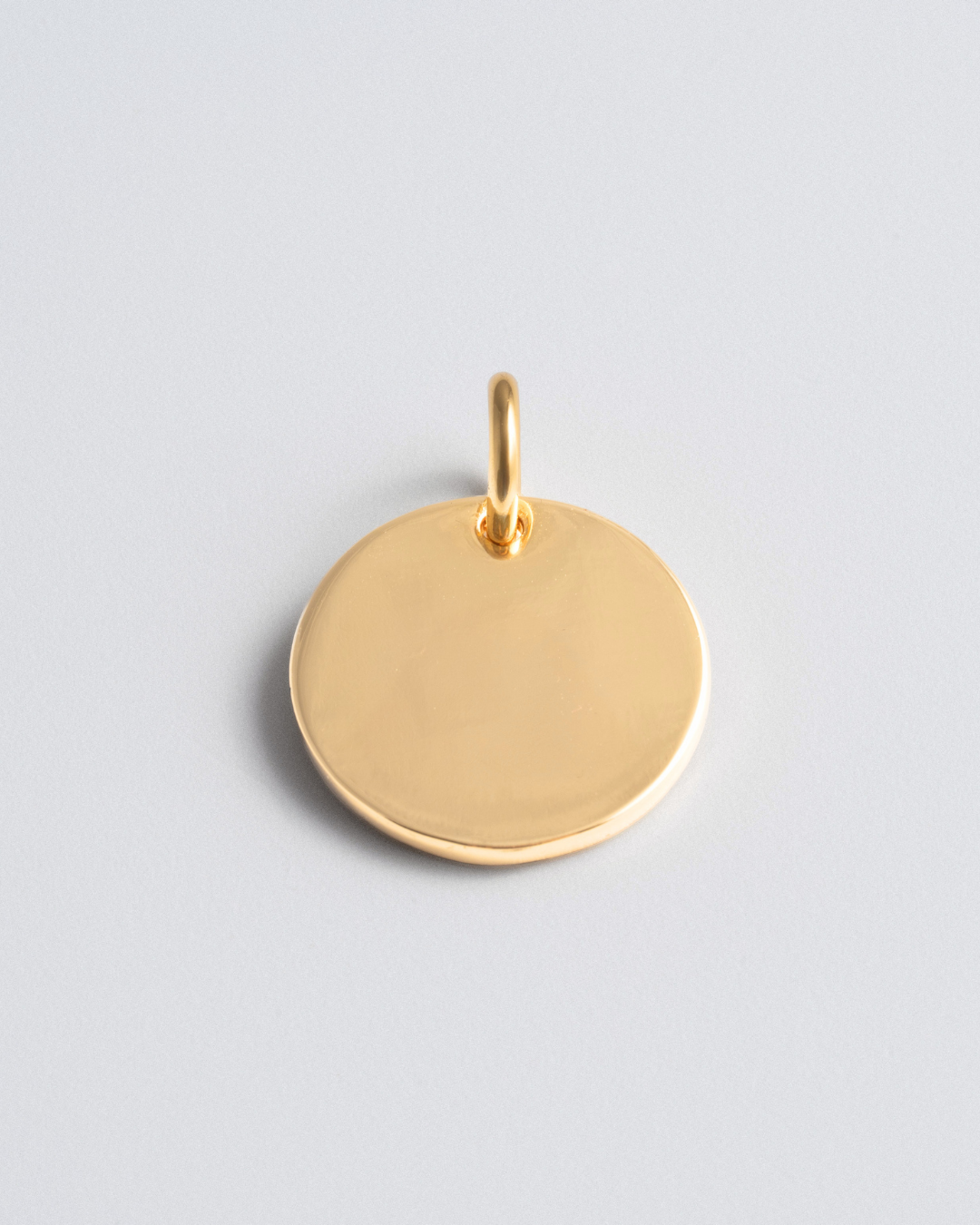 Engravable Round Tag Charm - Gold