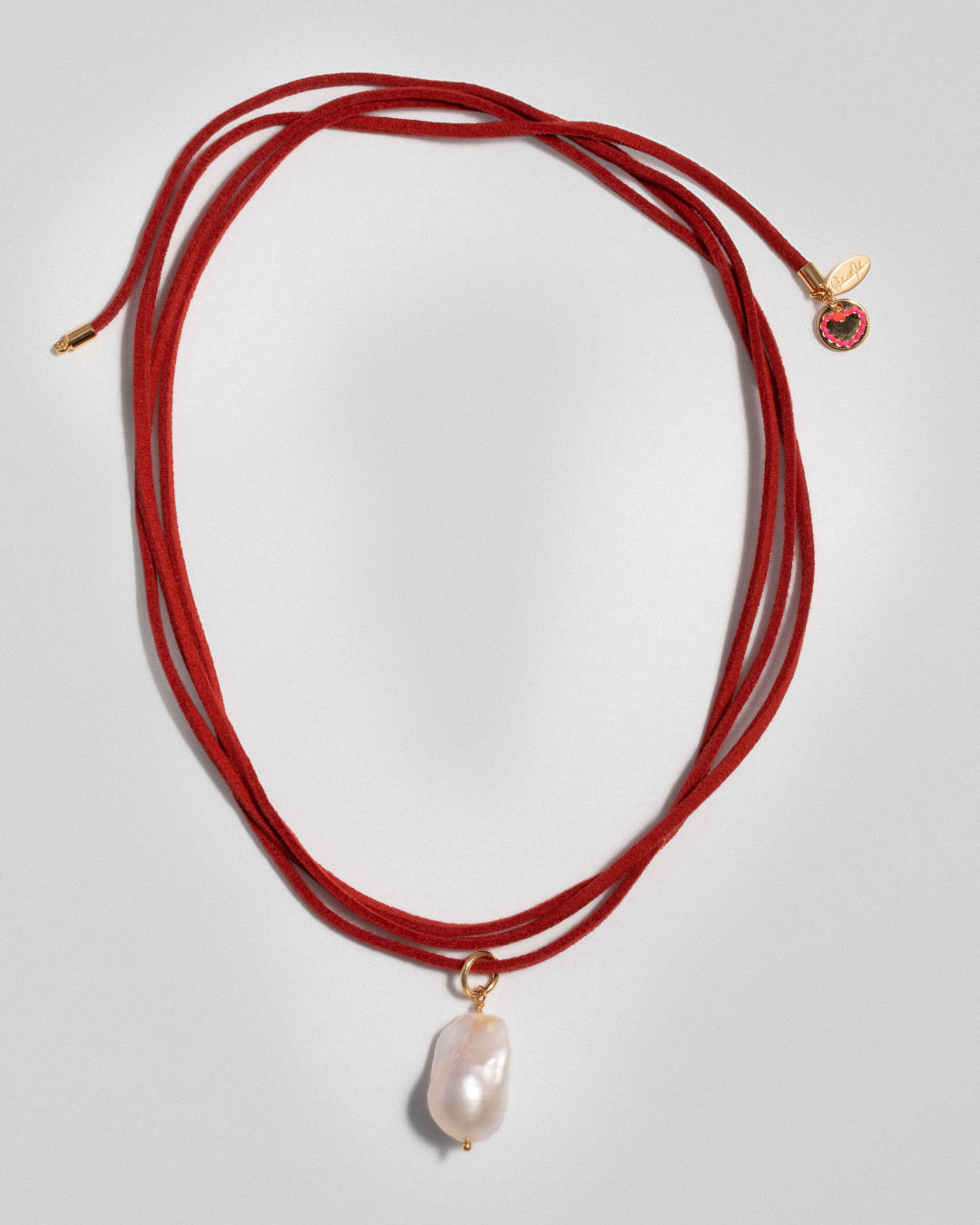 Baroque Pearl on Lace It Cord - Red