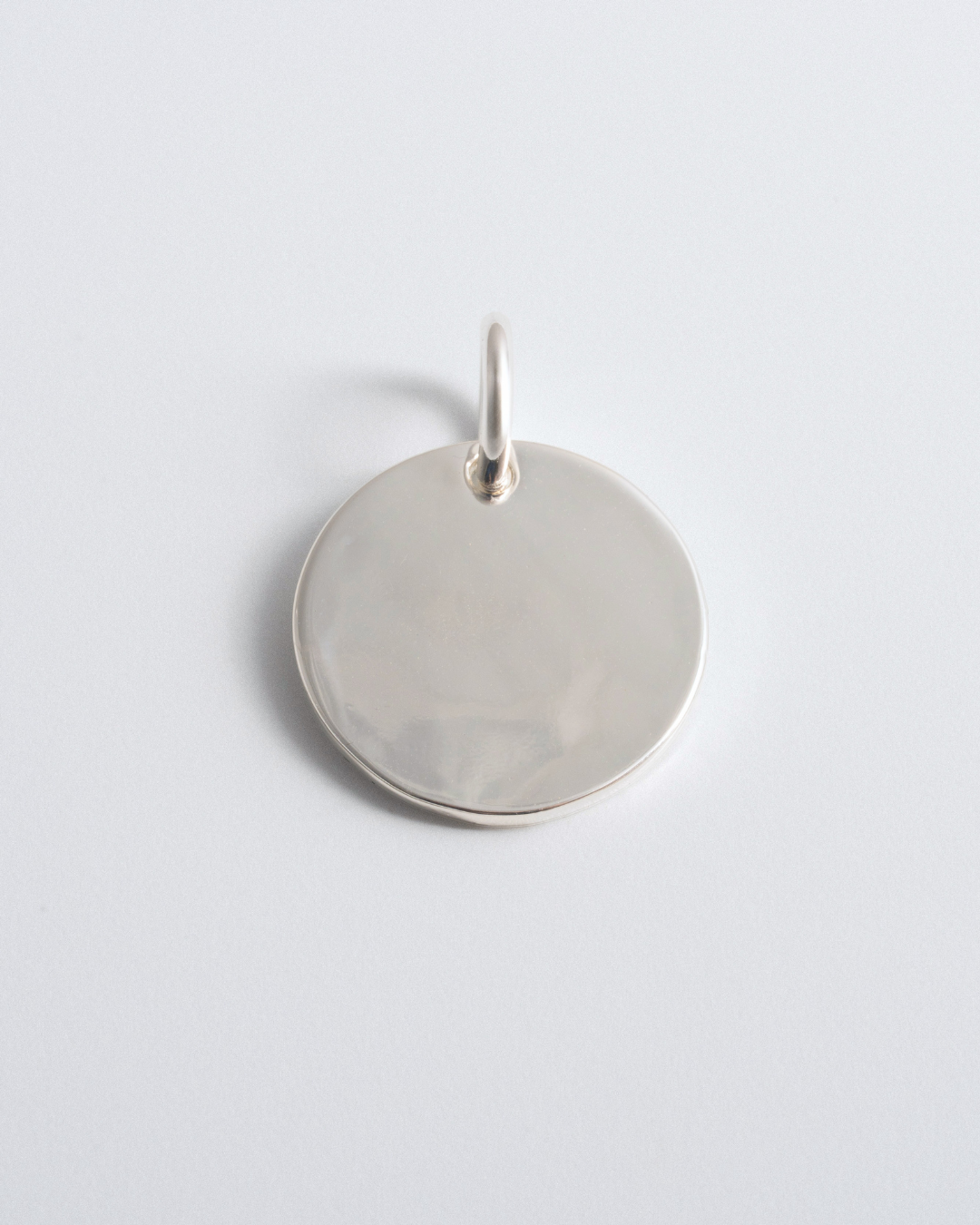 Engravable Round Tag Charm - Silver