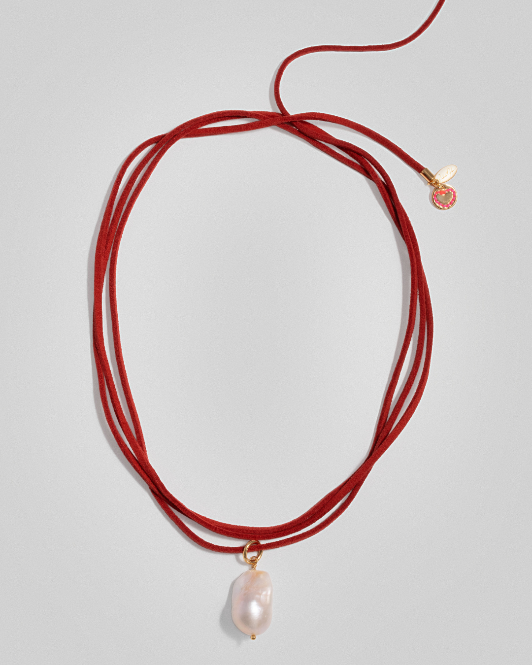 Baroque Pearl on Lace It Cord - Red