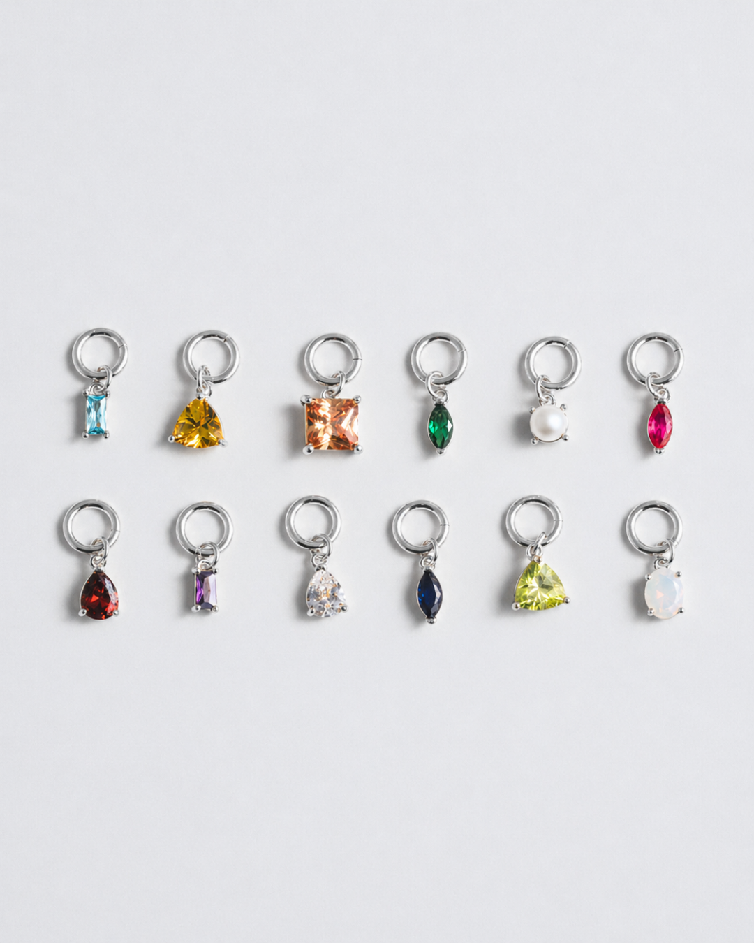 Birthstone Charm - Silver