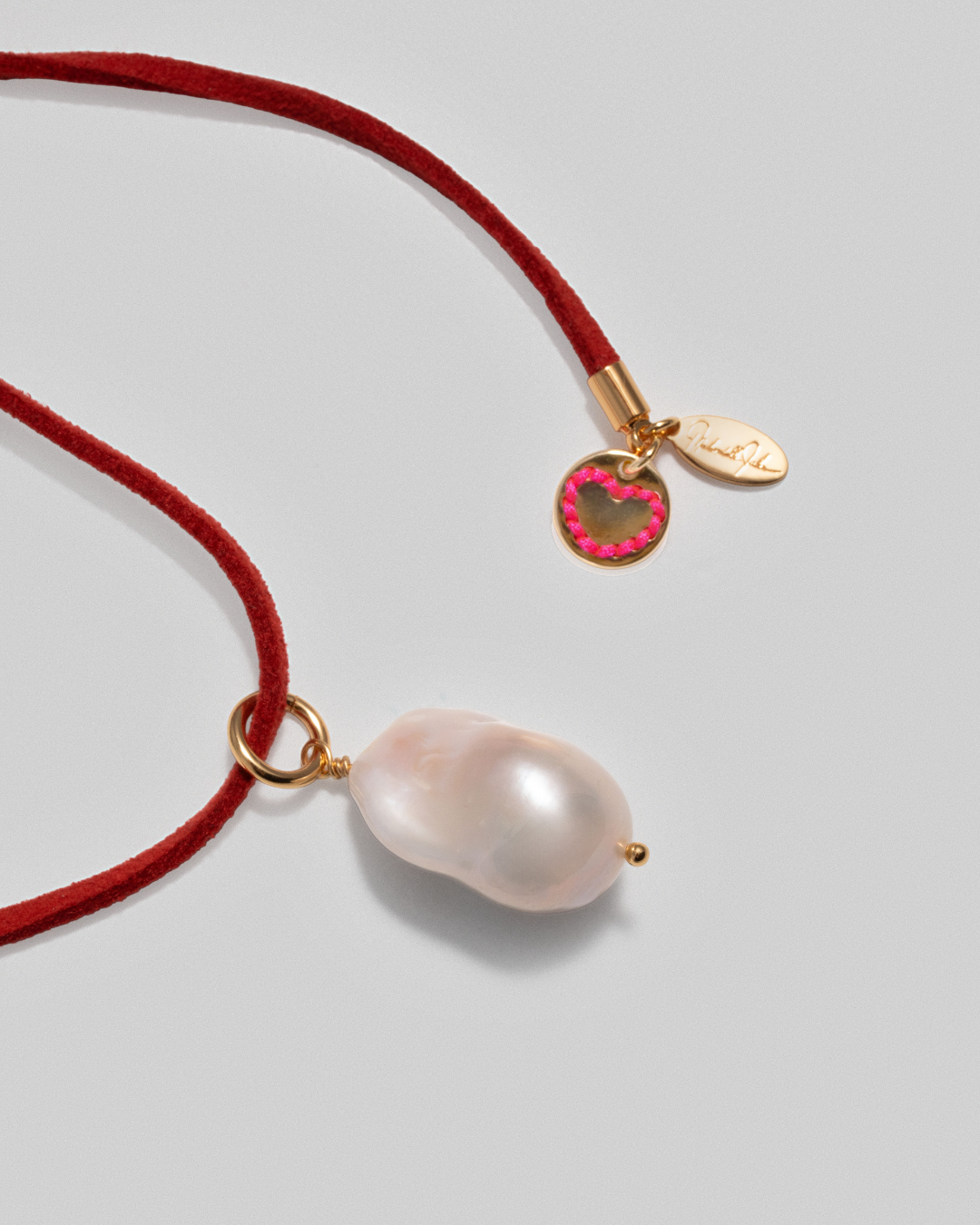 Baroque Pearl on Lace It Cord - Red