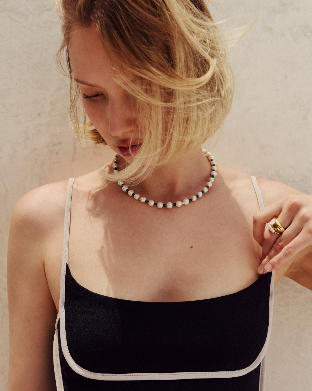 Malaquita Pearl Necklace