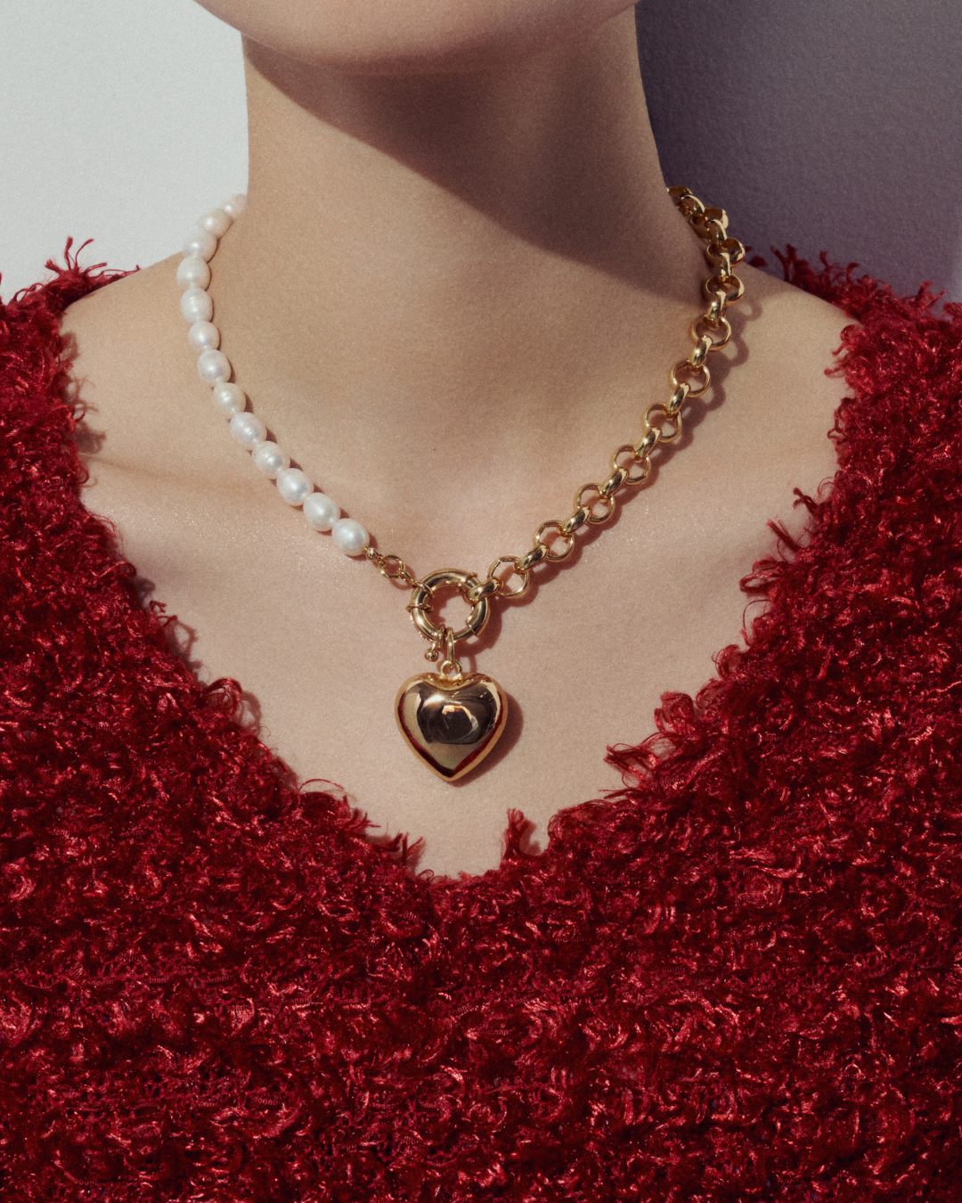 Bubble Heart Charm - Gold