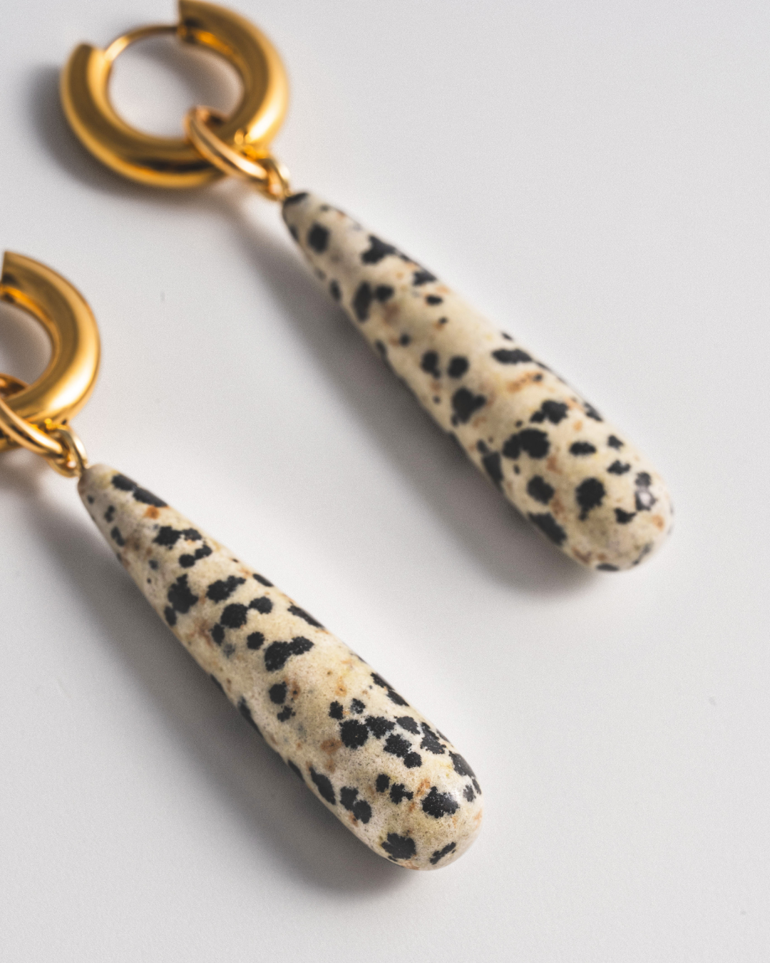 Dalmatian Jasper Teardrop Earrings