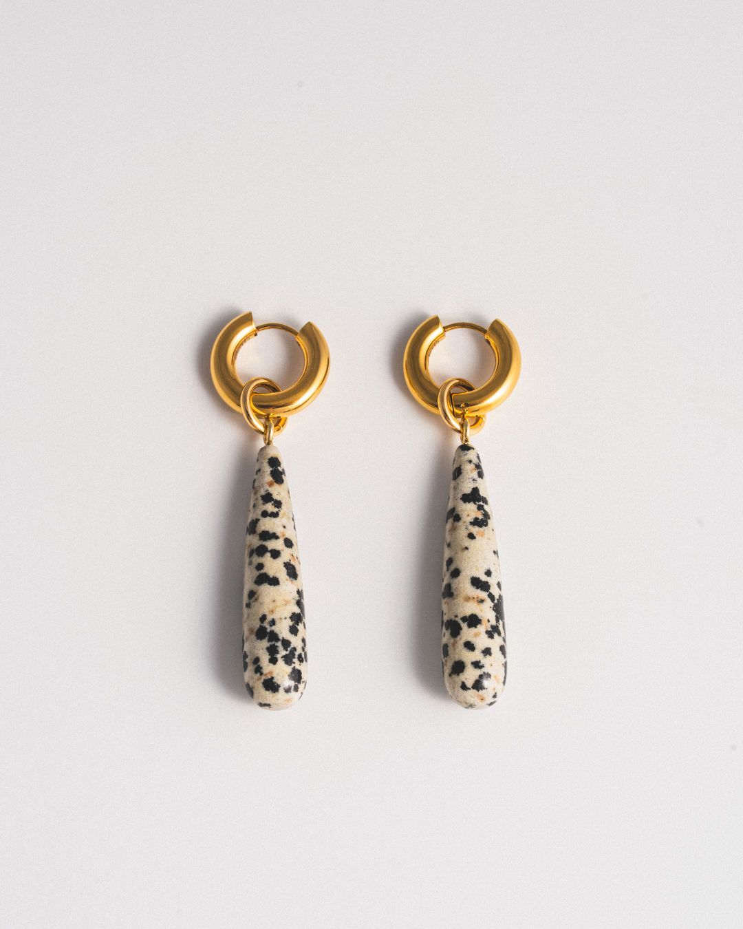 Dalmatian Jasper Teardrop Earrings