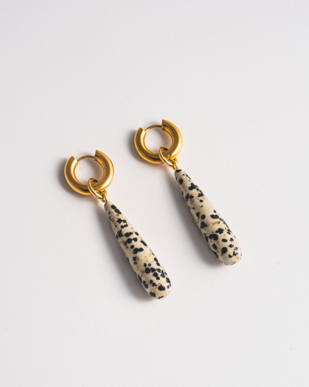 Dalmatian Jasper Teardrop Earrings