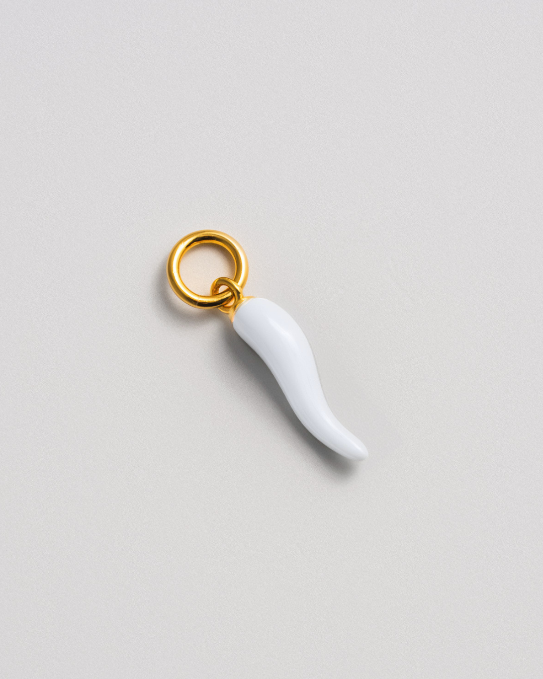 White Cornicello Charm