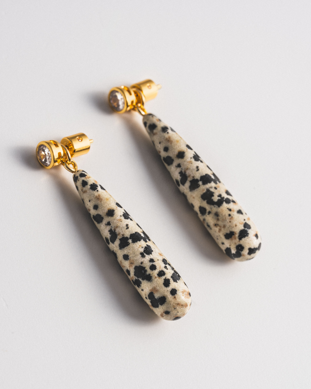Bezel Studs & Dalmatian Jasper Ear Jacket