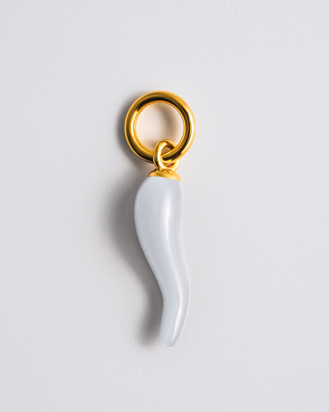 White Cornicello Charm