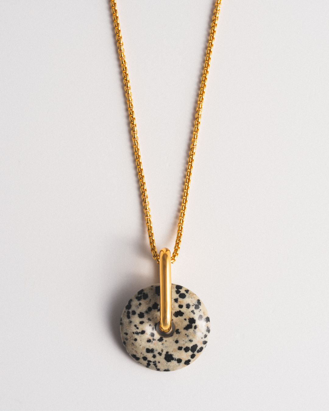 Dalmatian Jasper Box Chain Necklace