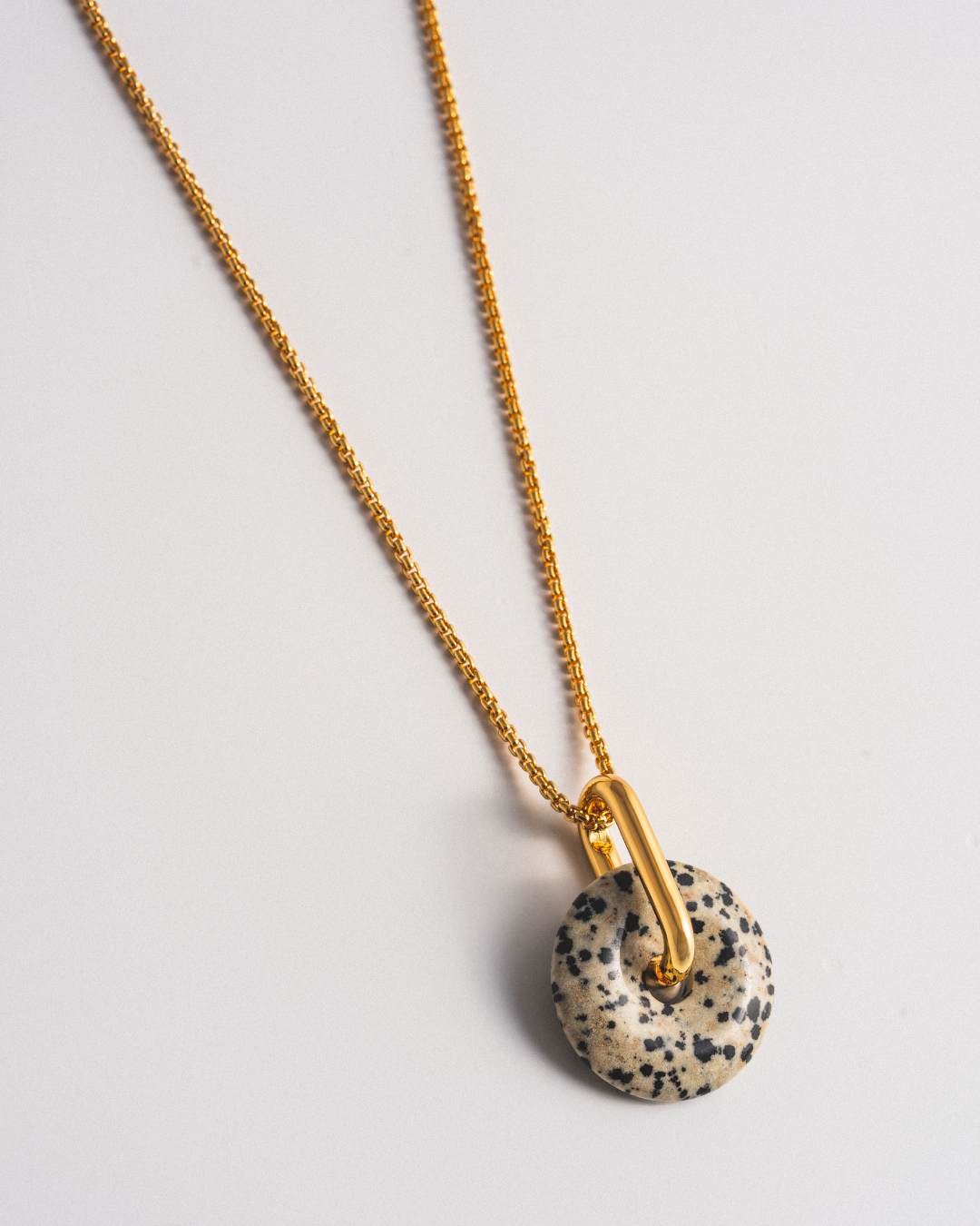 Dalmatian Jasper Box Chain Necklace