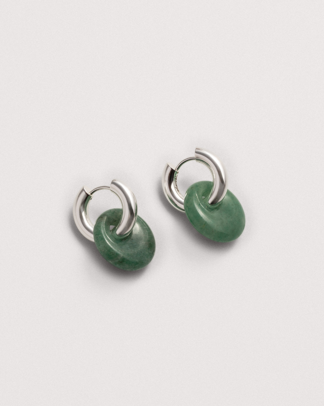 Green Aventurine Doughnut Hoops