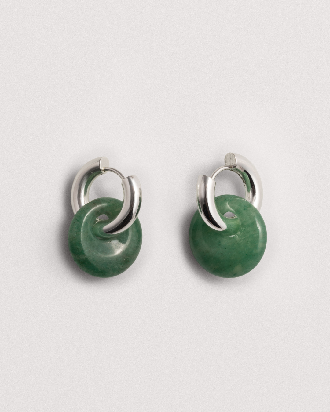 Green Aventurine Doughnut Hoops