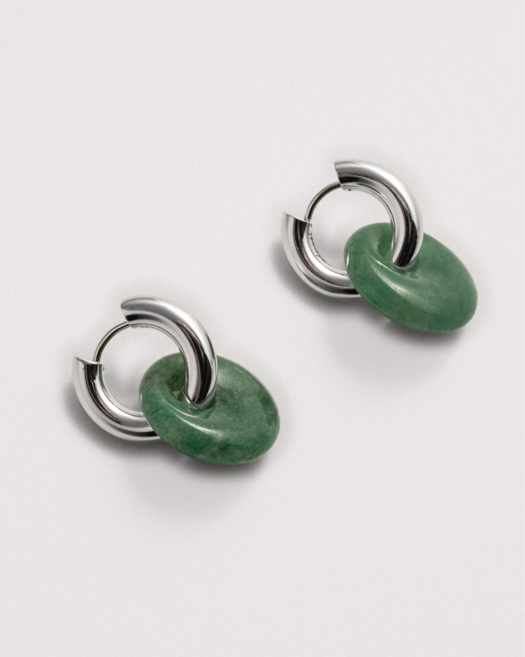 Green Aventurine Doughnut Hoops