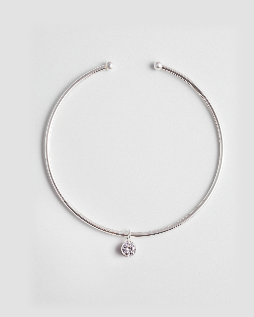 Crystal Clear Choker - Silver