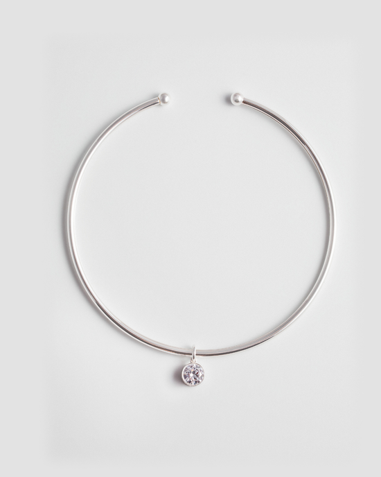 Crystal Clear Choker - Silver