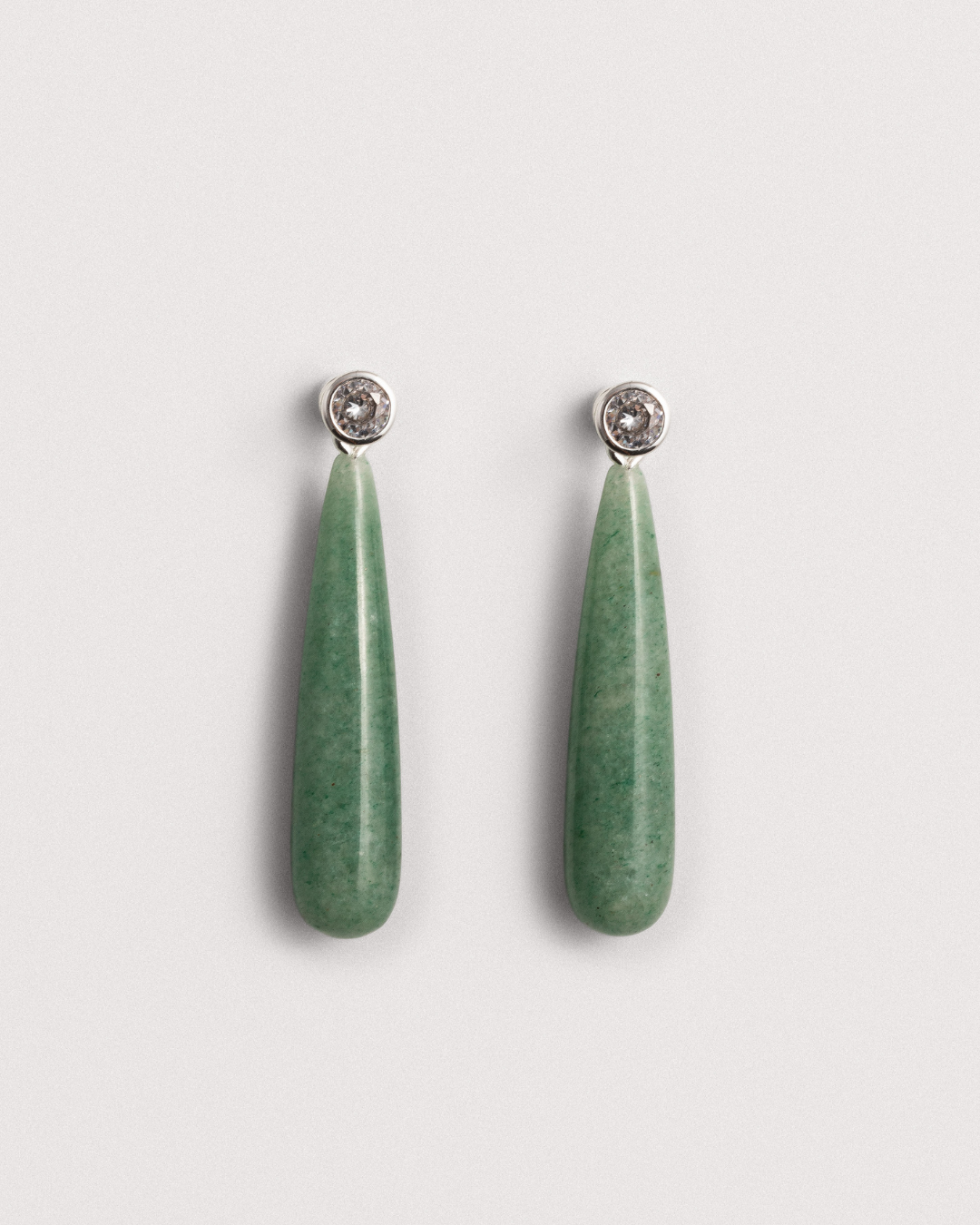 Bezel Studs & Green Aventurine Ear Jacket