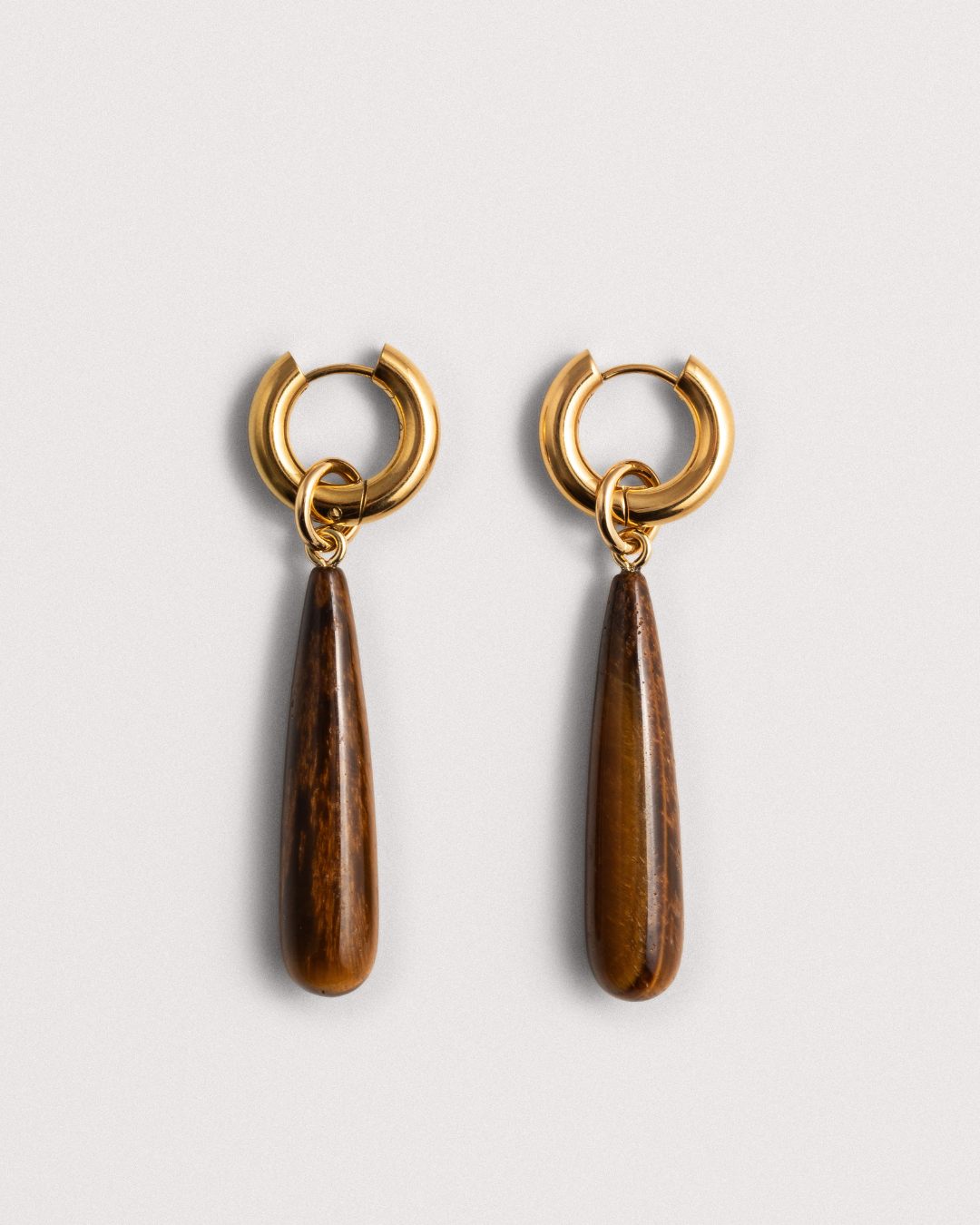 Tiger's Eye Teardrop Earrings