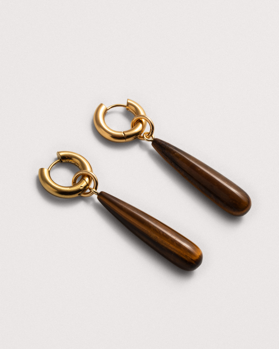 Tiger's Eye Teardrop Earrings
