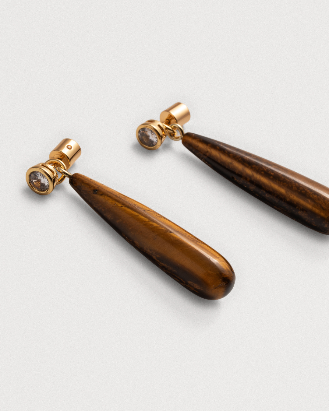 Bezel Studs & Tiger's Eye Ear Jacket