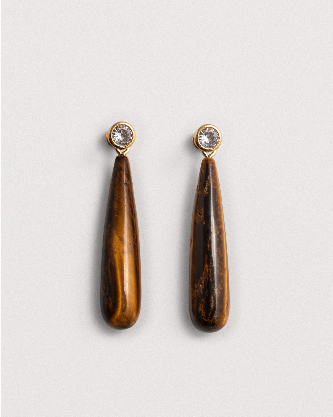 Bezel Studs & Tiger's Eye Ear Jacket