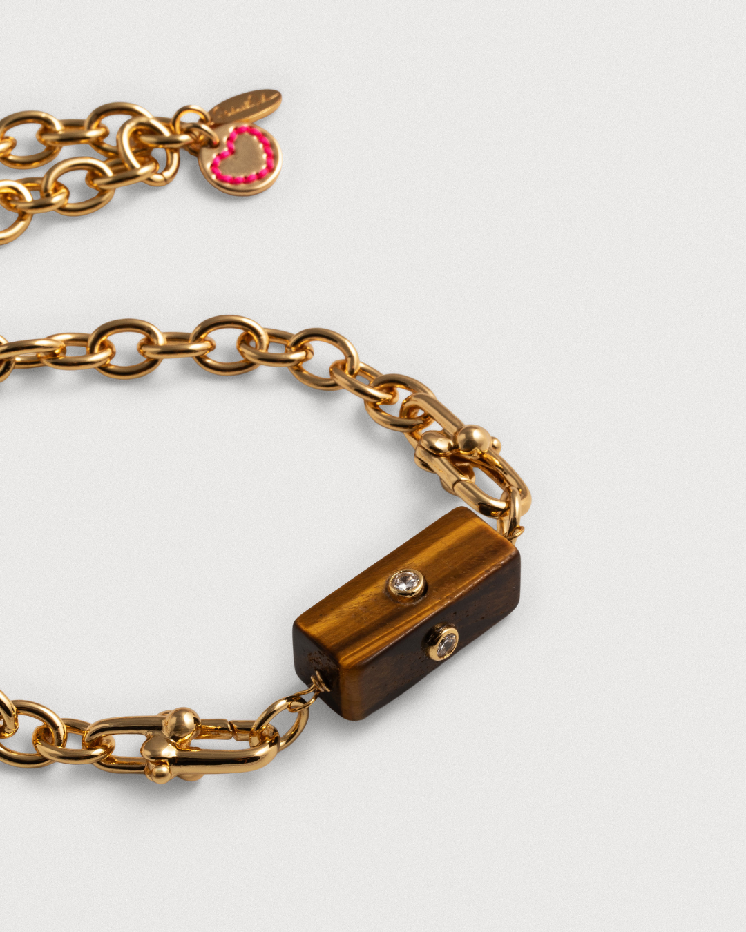 Collier fille à câble en œil de tigre