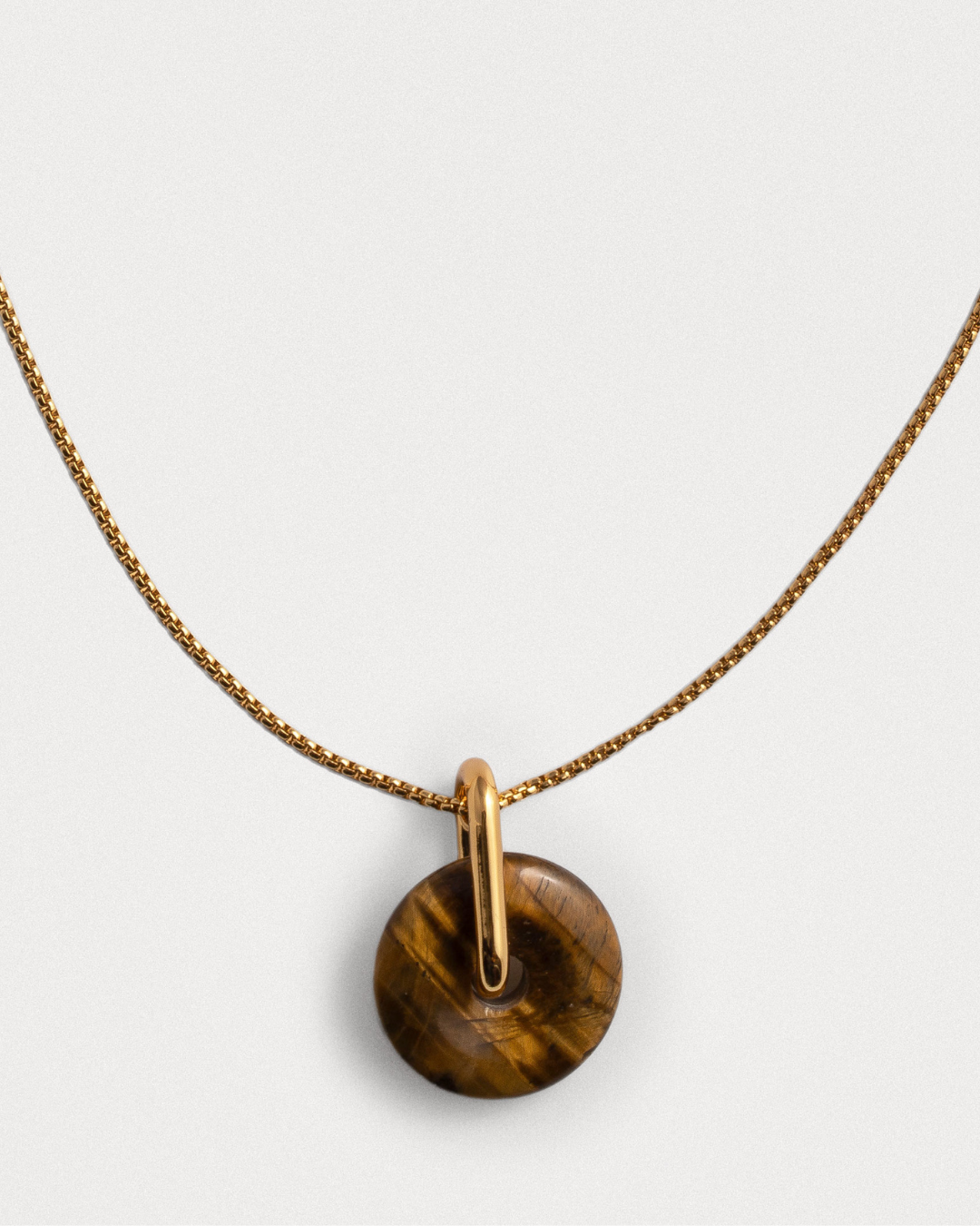 Tiger's Eye Box Chain Necklace