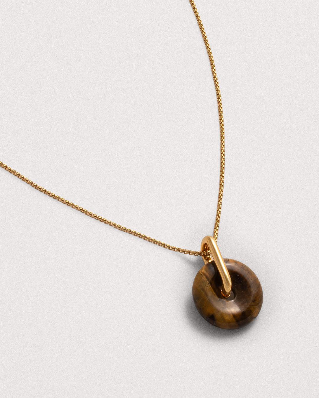 Tiger's Eye Box Chain Necklace
