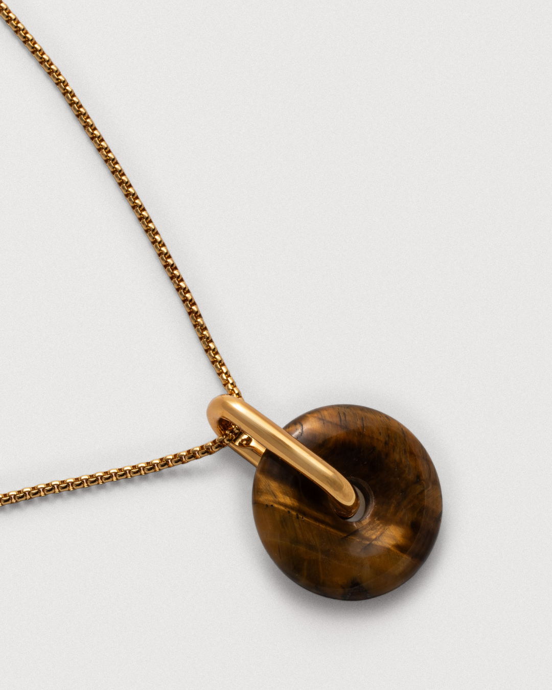 Tiger's Eye Box Chain Necklace