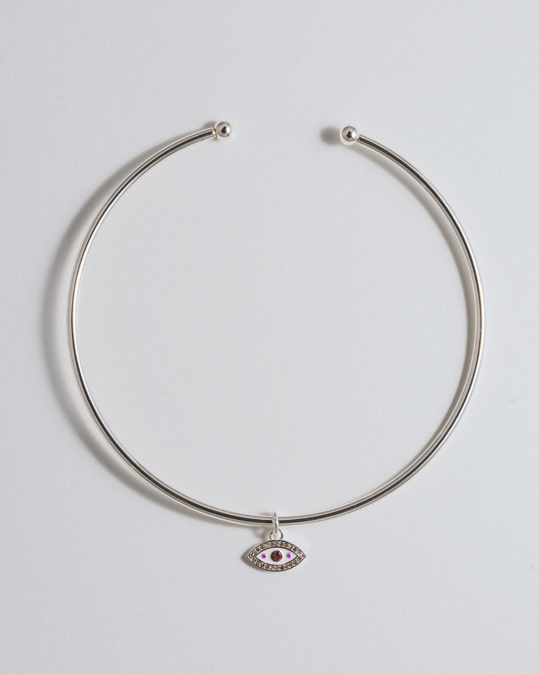 Evil Eye Choker - Silver