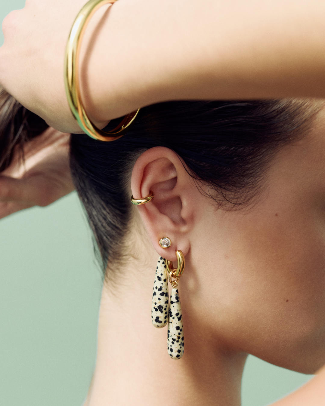 Dalmatian Jasper Teardrop Earrings
