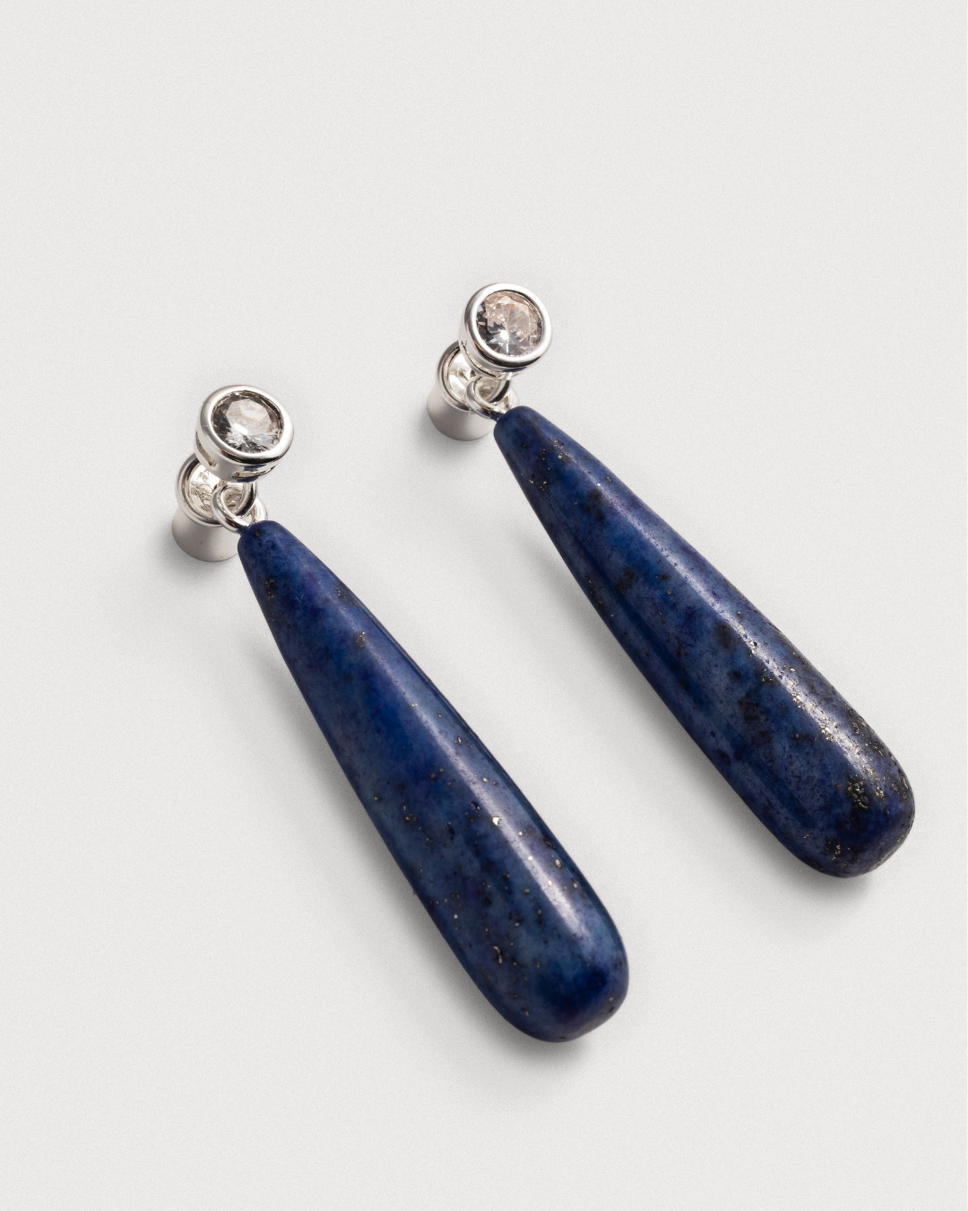 Bezel Studs & Lapis Lazuli Ear Jacket