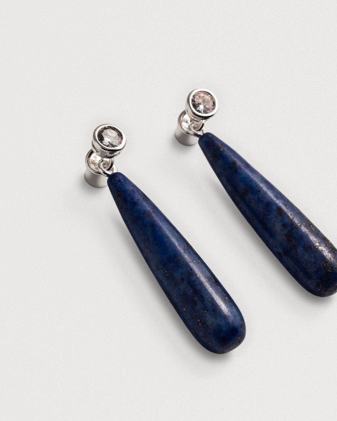Bezel Studs & Lapis Lazuli Ear Jacket