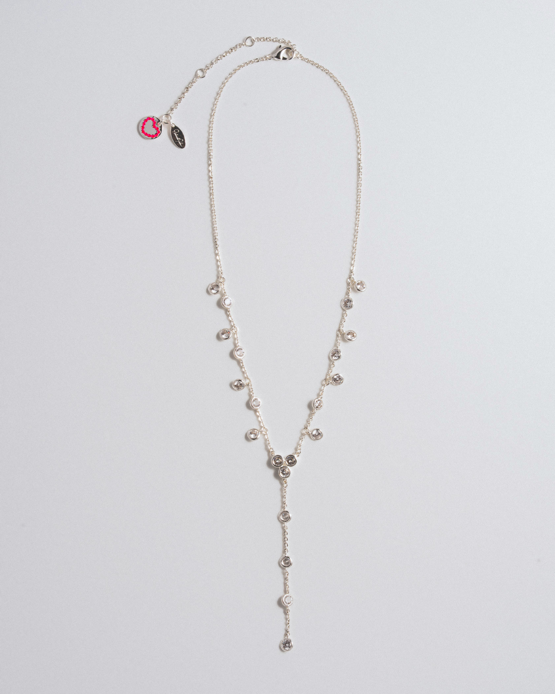 Dew Drop Lariat Necklace - Silver