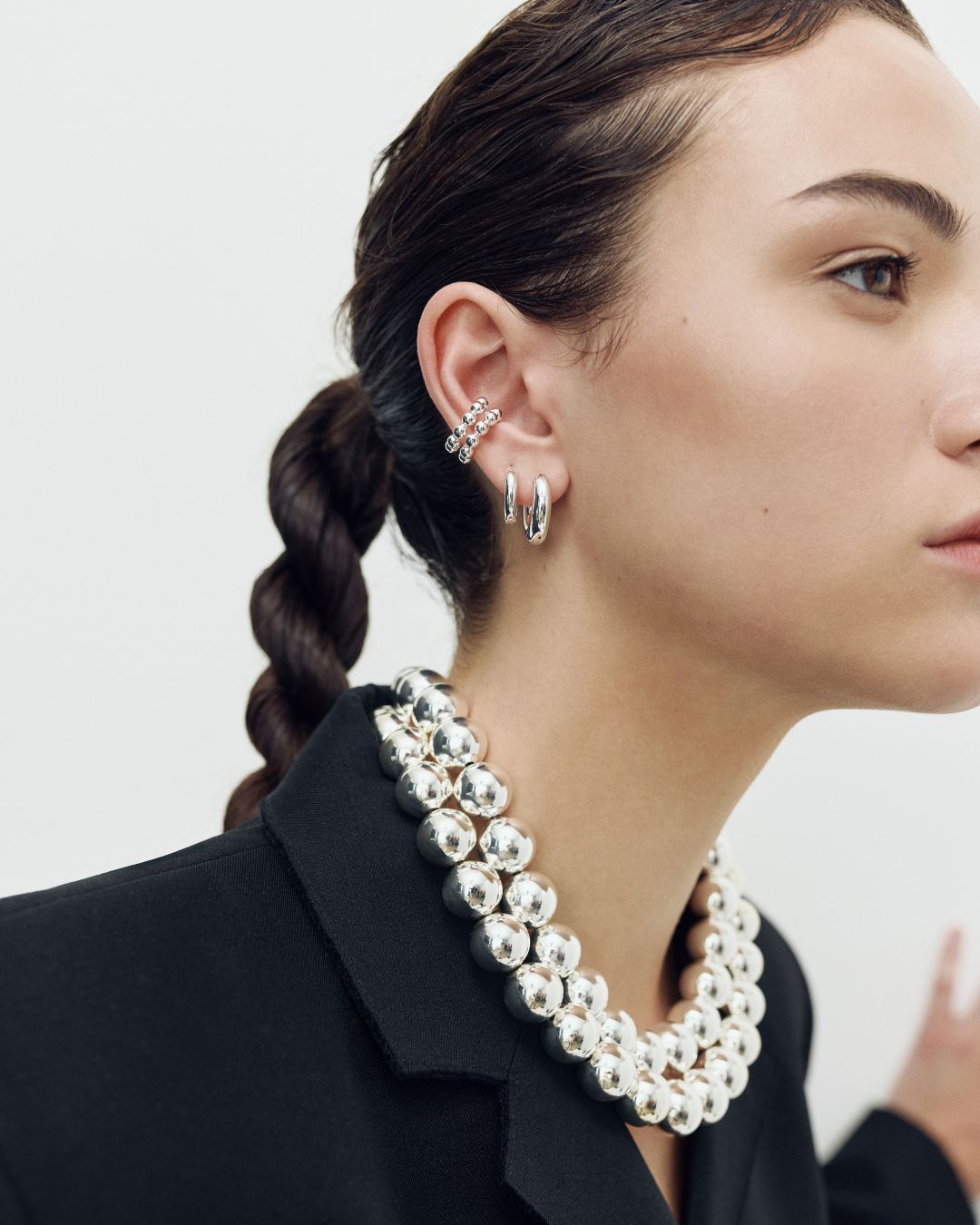 Double AG Ear Cuff - Silver