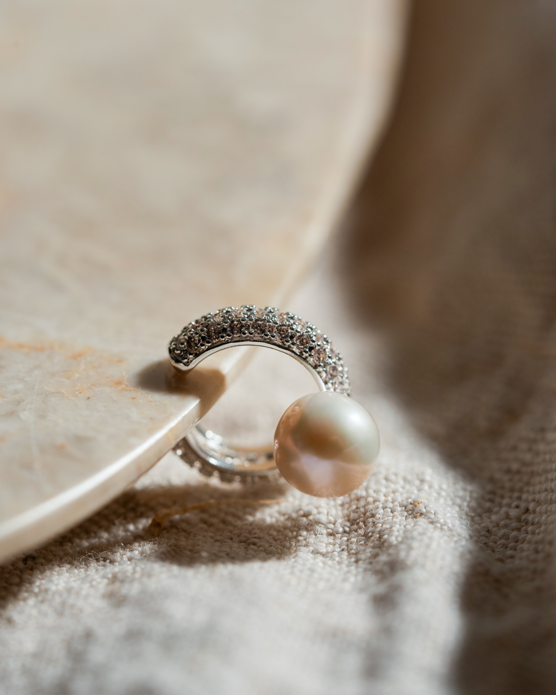 Pearly Ear Cuff - Silver