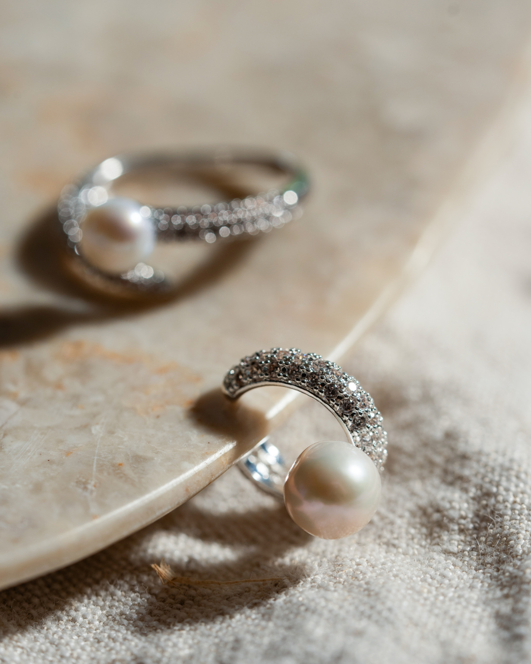 Pearly Ear Cuff - Silver