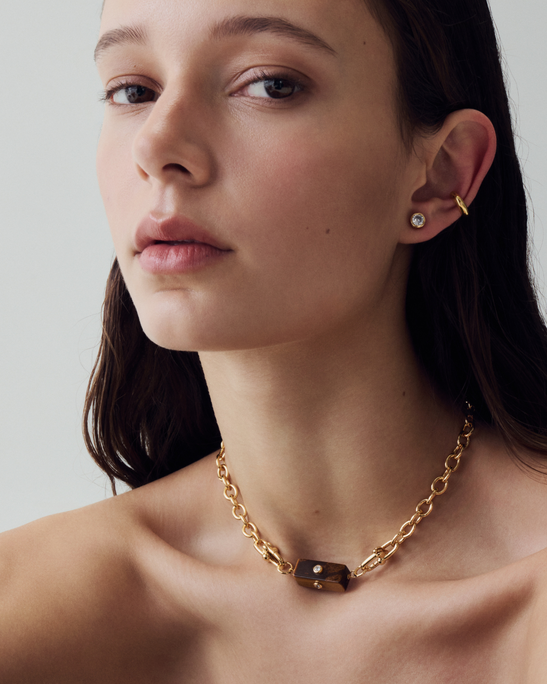 Bezel Studs - Gold