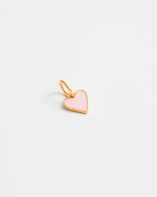 Pink Heart Charm - Gold