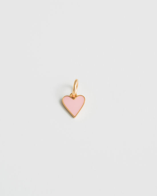 Pink Heart Charm - Gold