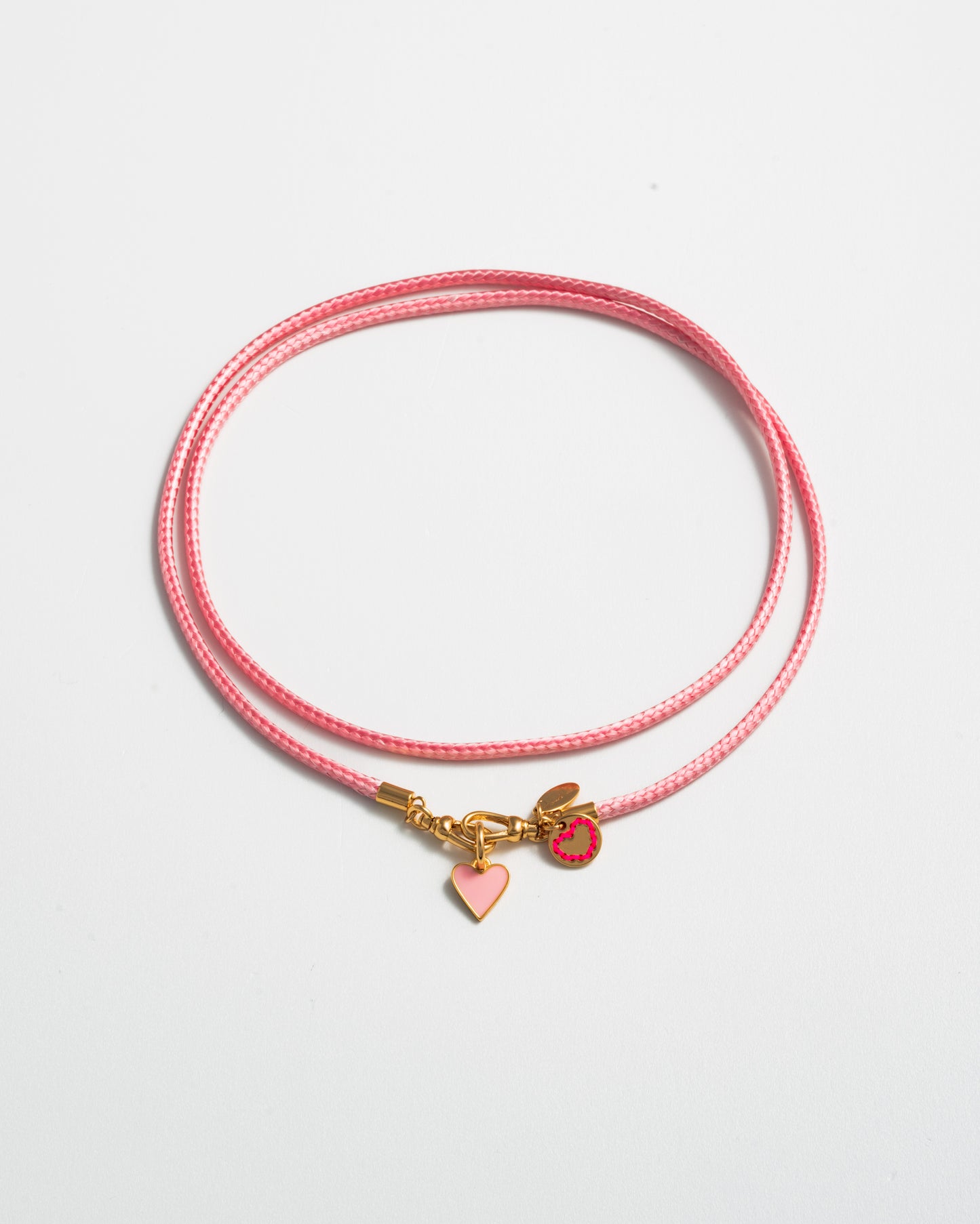 Pink Heart Charm - Gold