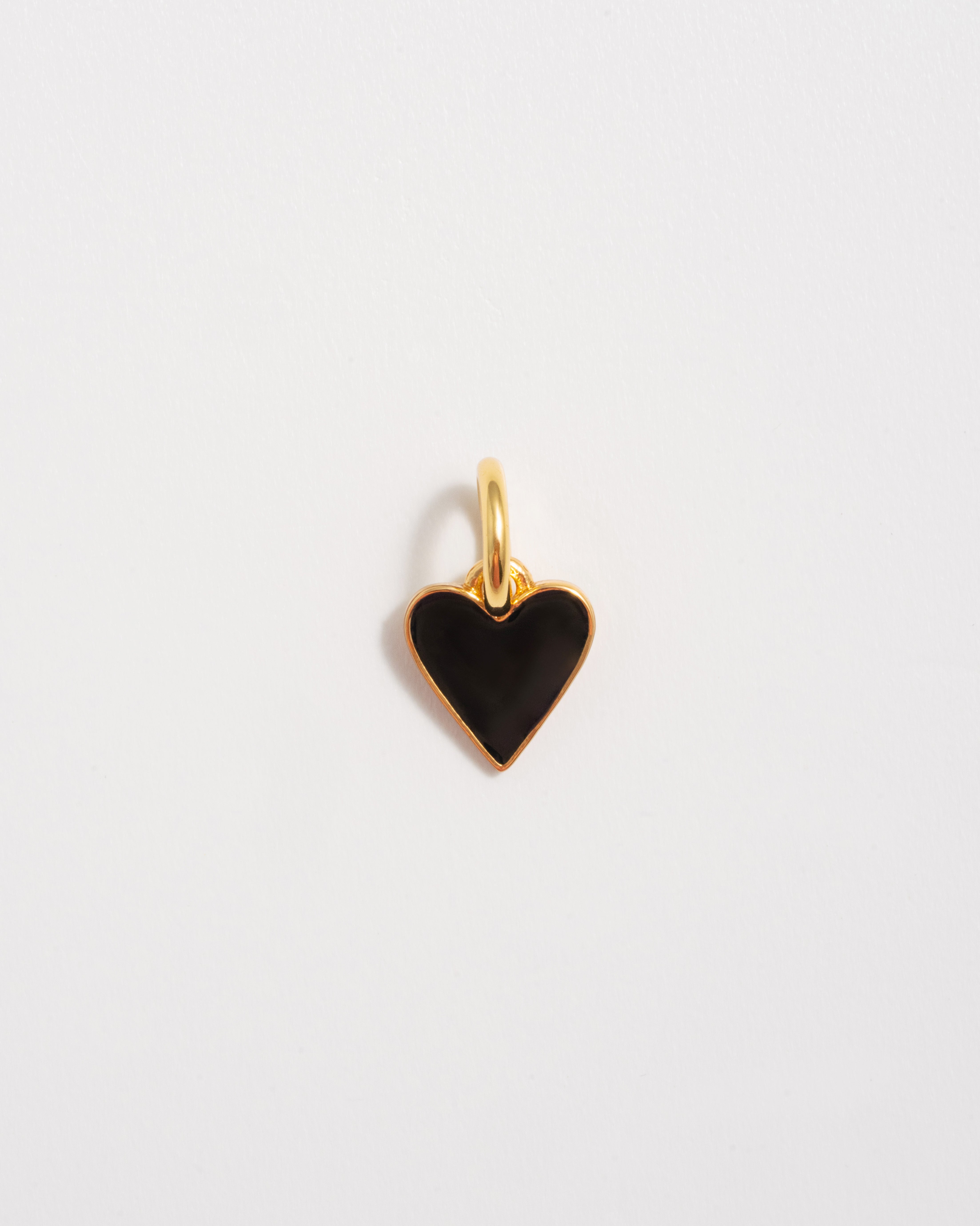 Black Heart Charm - Gold