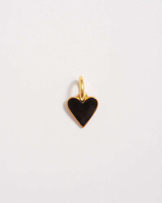 Black Heart Charm - Gold