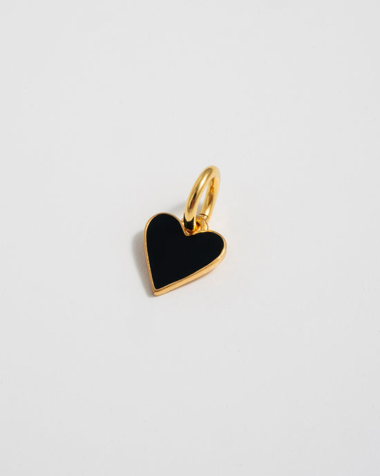 Load image into Gallery viewer, Black Heart Charm - Gold
