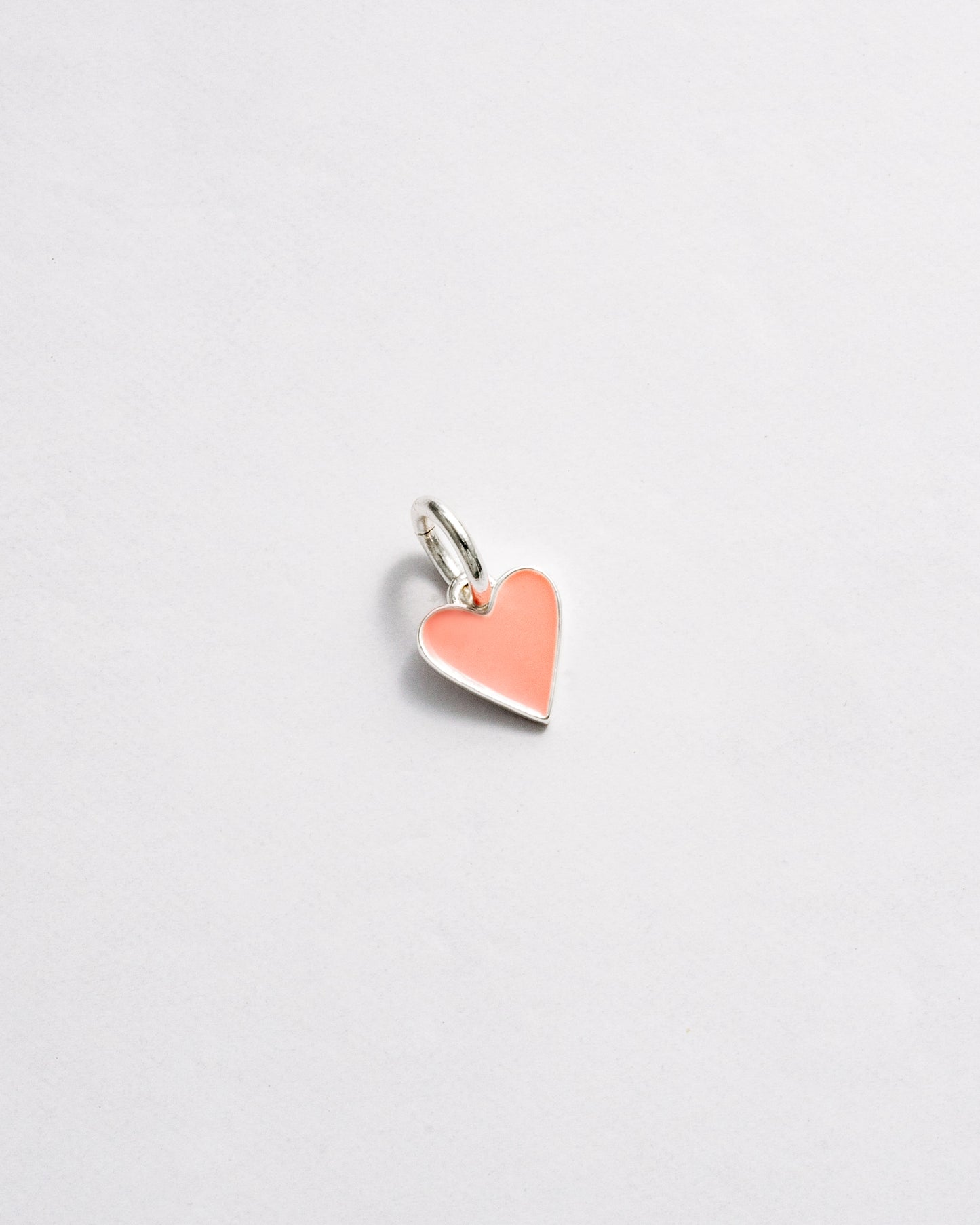 Pink Heart Charm - Silver