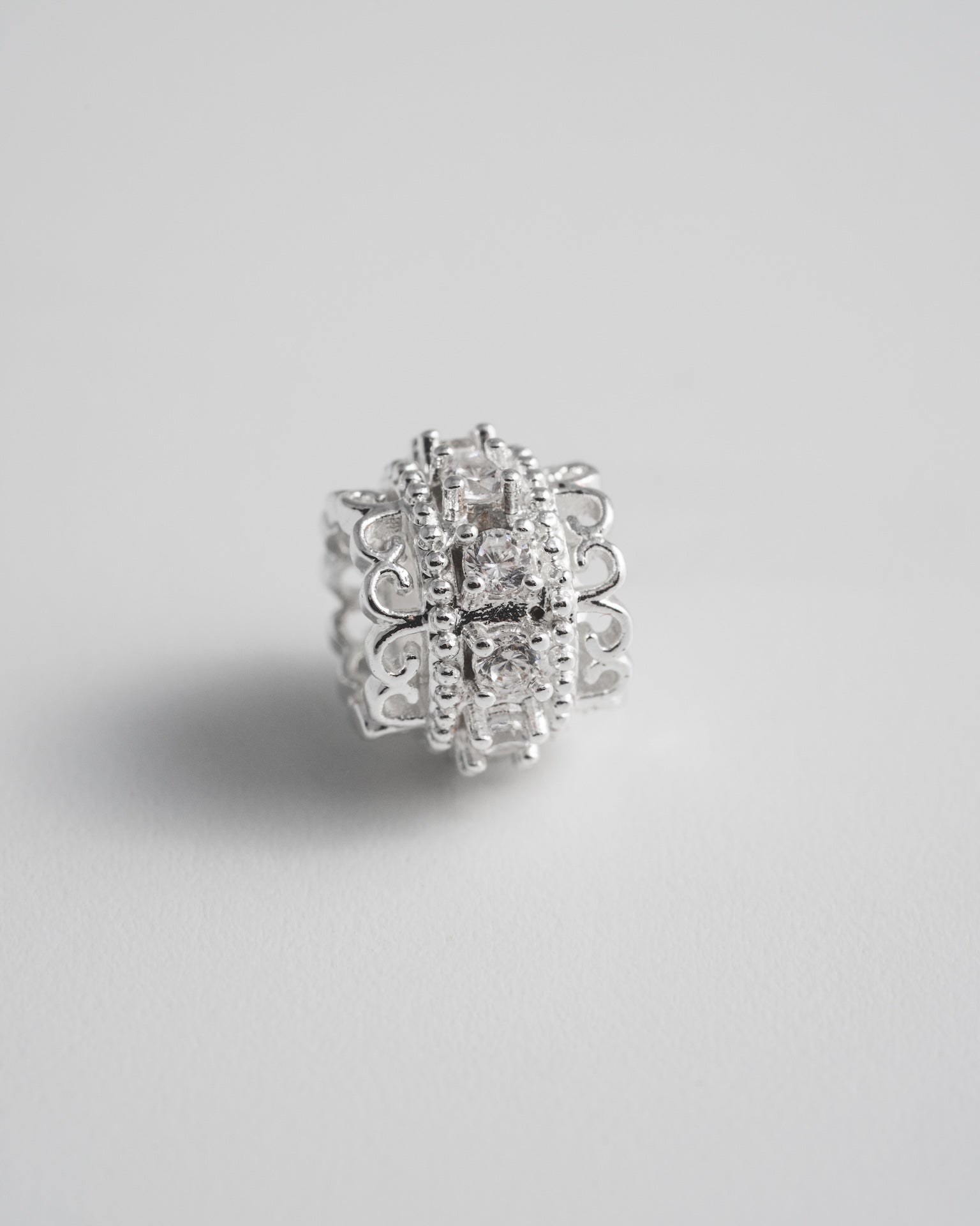 Pavé Bead Charm Set - Silver