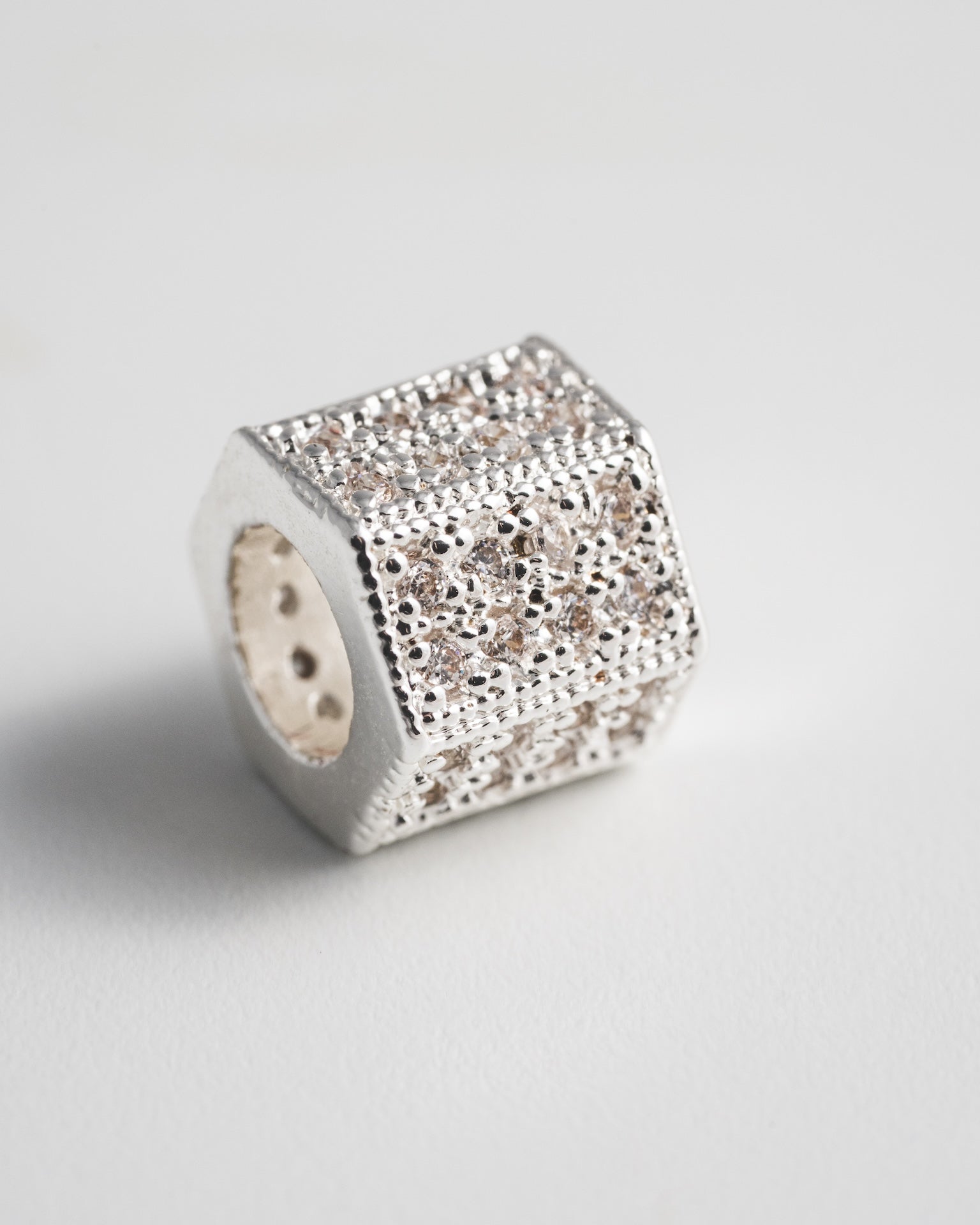 Pavé Bead Charm Set - Silver