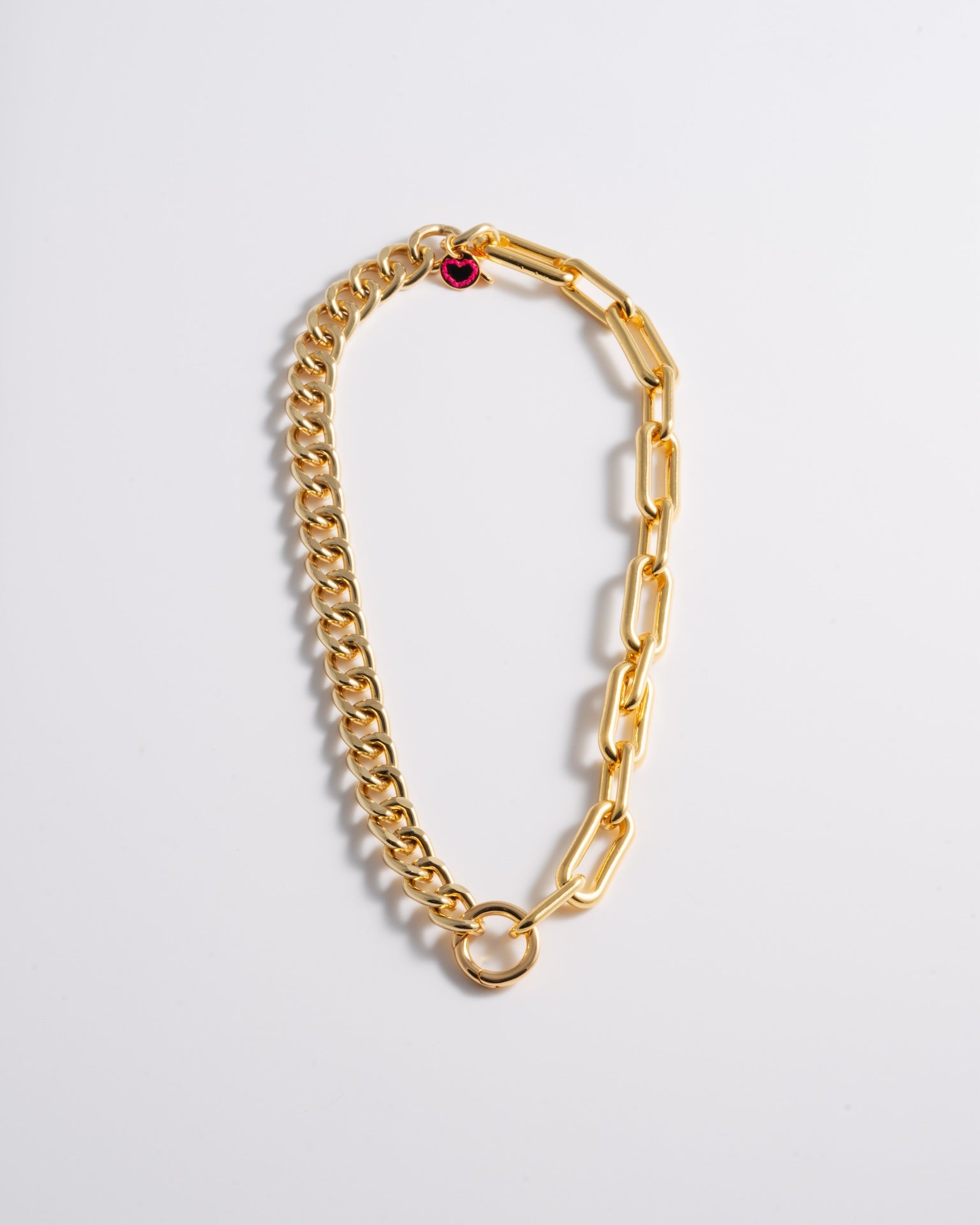 Gold half & half Necklace - Long